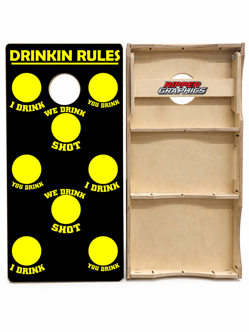 Drinkin Rules Cornhole Design