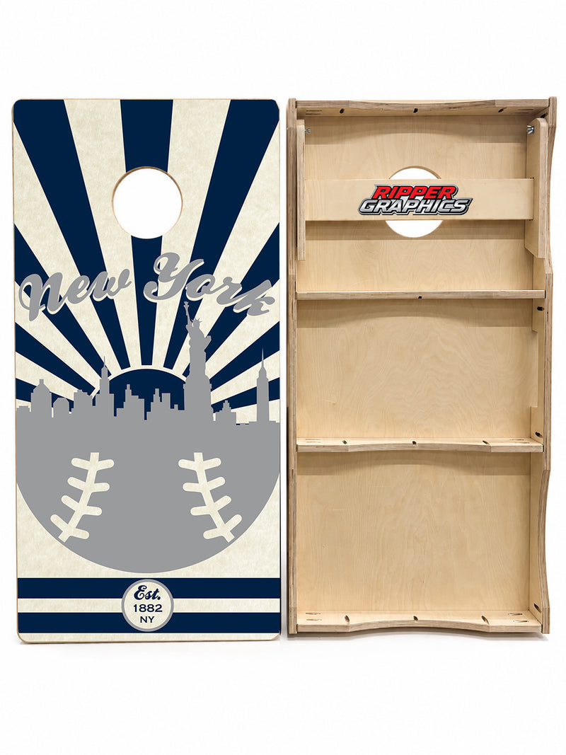 New York Baseball Cornhole Design