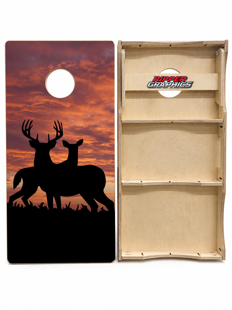 Buck & Doe Dusk Cornhole Design