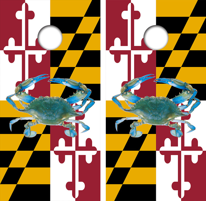 Maryland Crab Themed Cornhole Design
