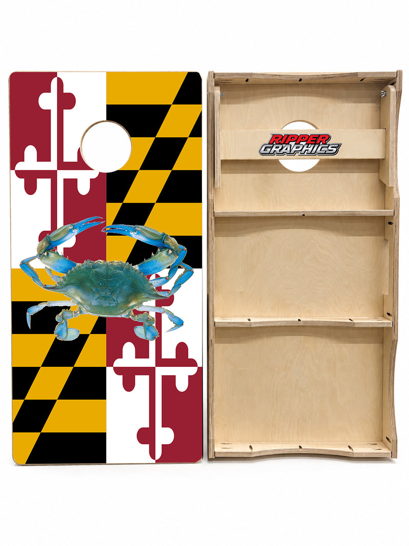 Maryland Crab Themed Cornhole Design