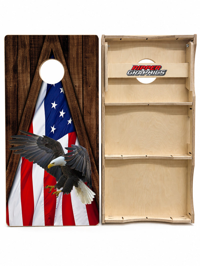 Eagle American Flag Cornhole Design