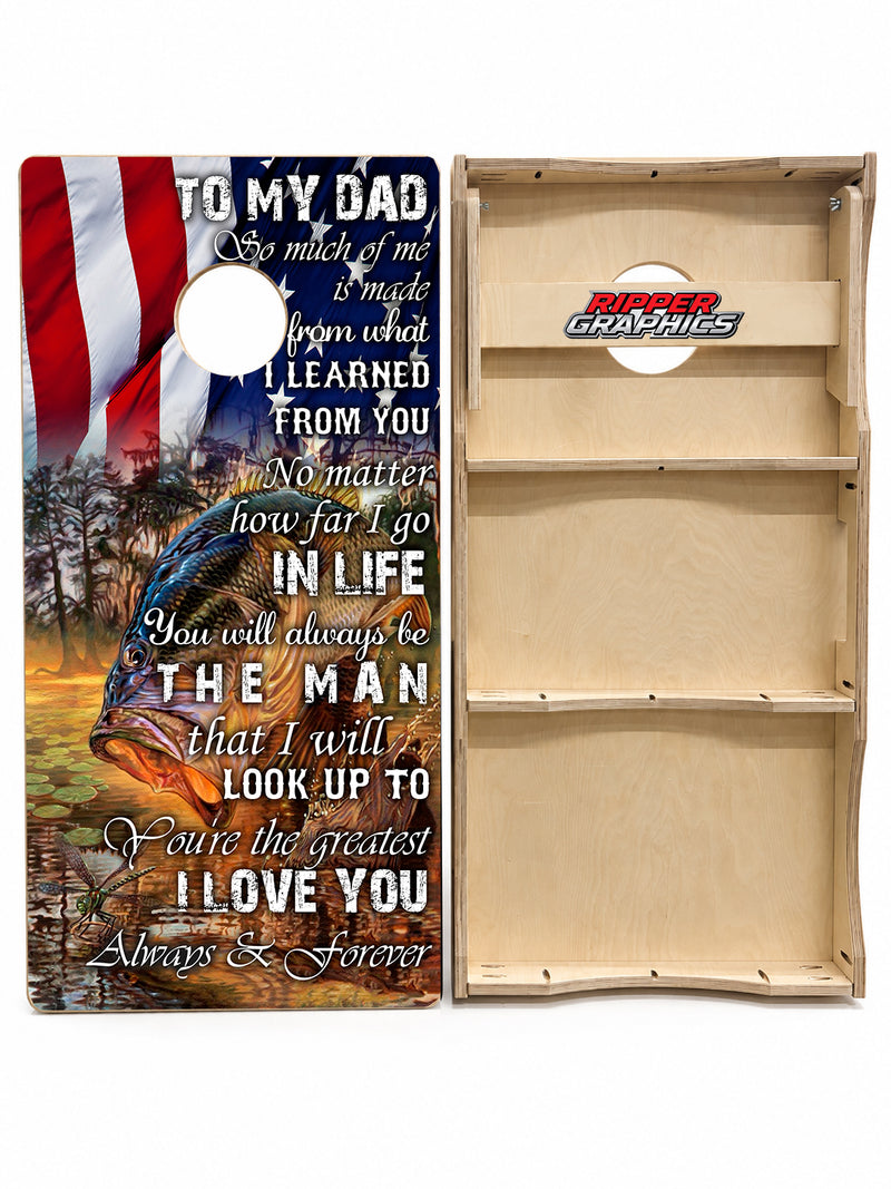To My Dad Cornhole Design