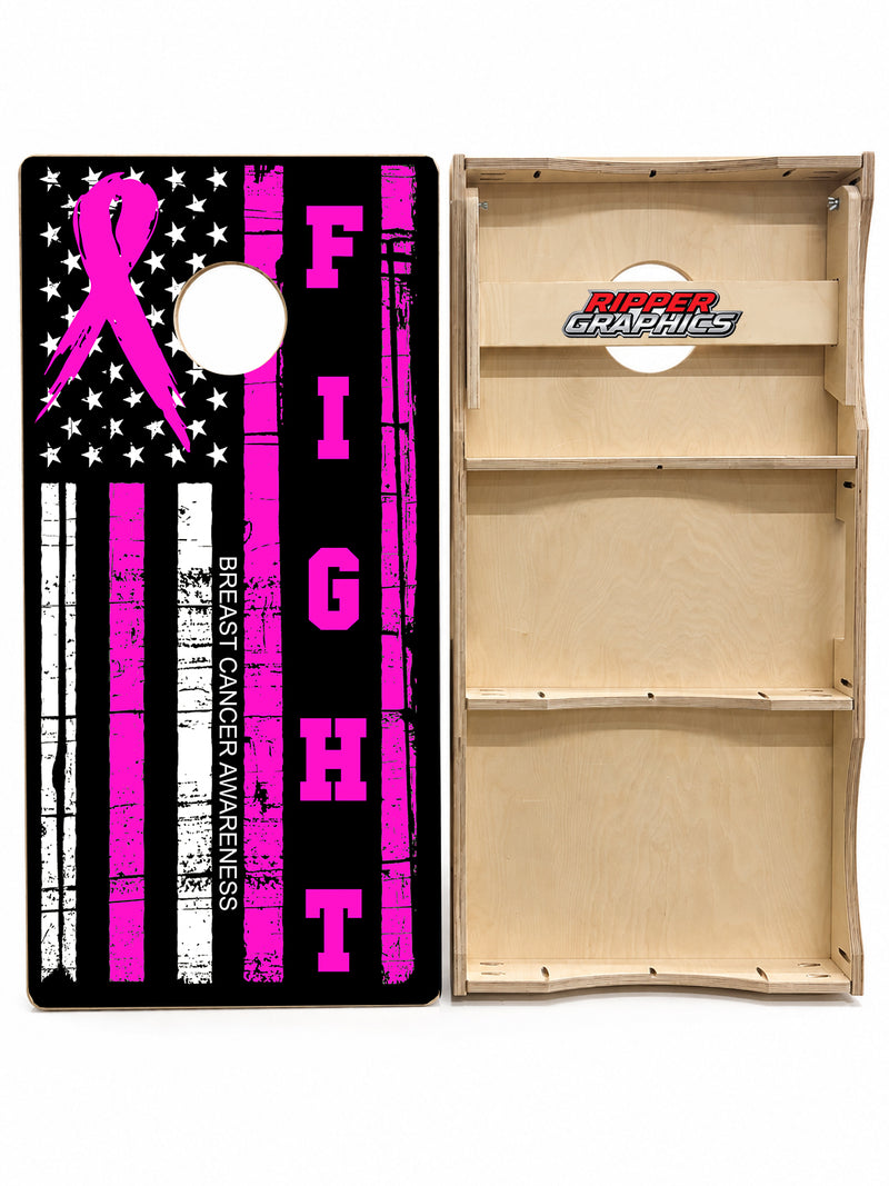 Fight Breast Cancer Cornhole Design