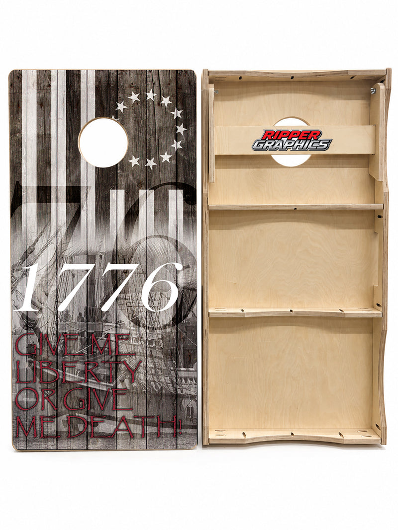 Give me Liberty or Give Me Death Cornhole Design