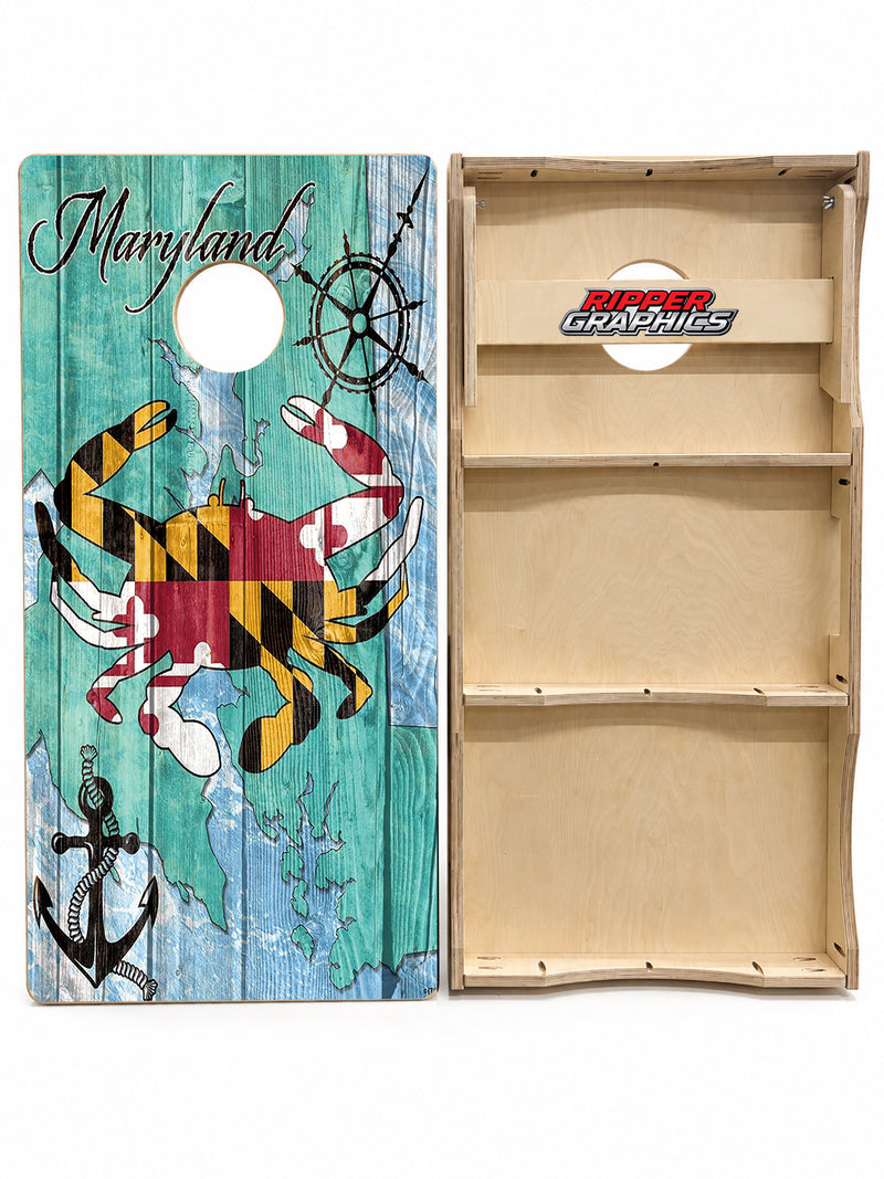 Maryland Crab Themed Cornhole Design