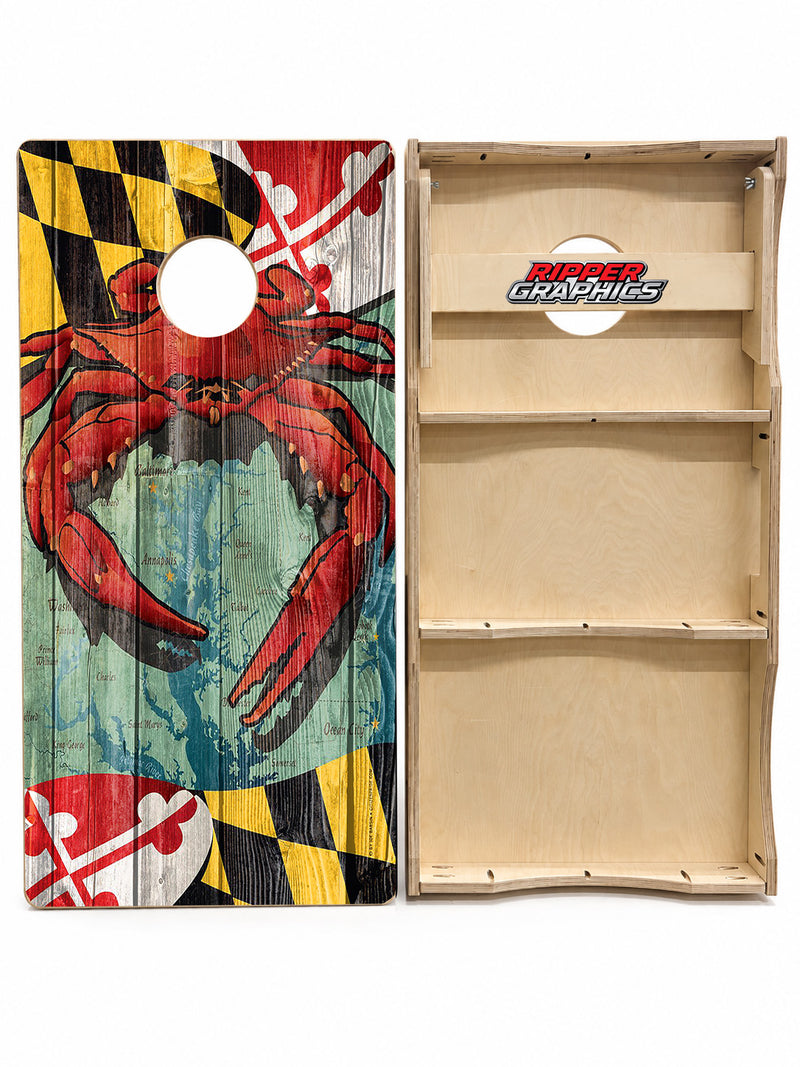 Maryland Crab Themed Cornhole Design