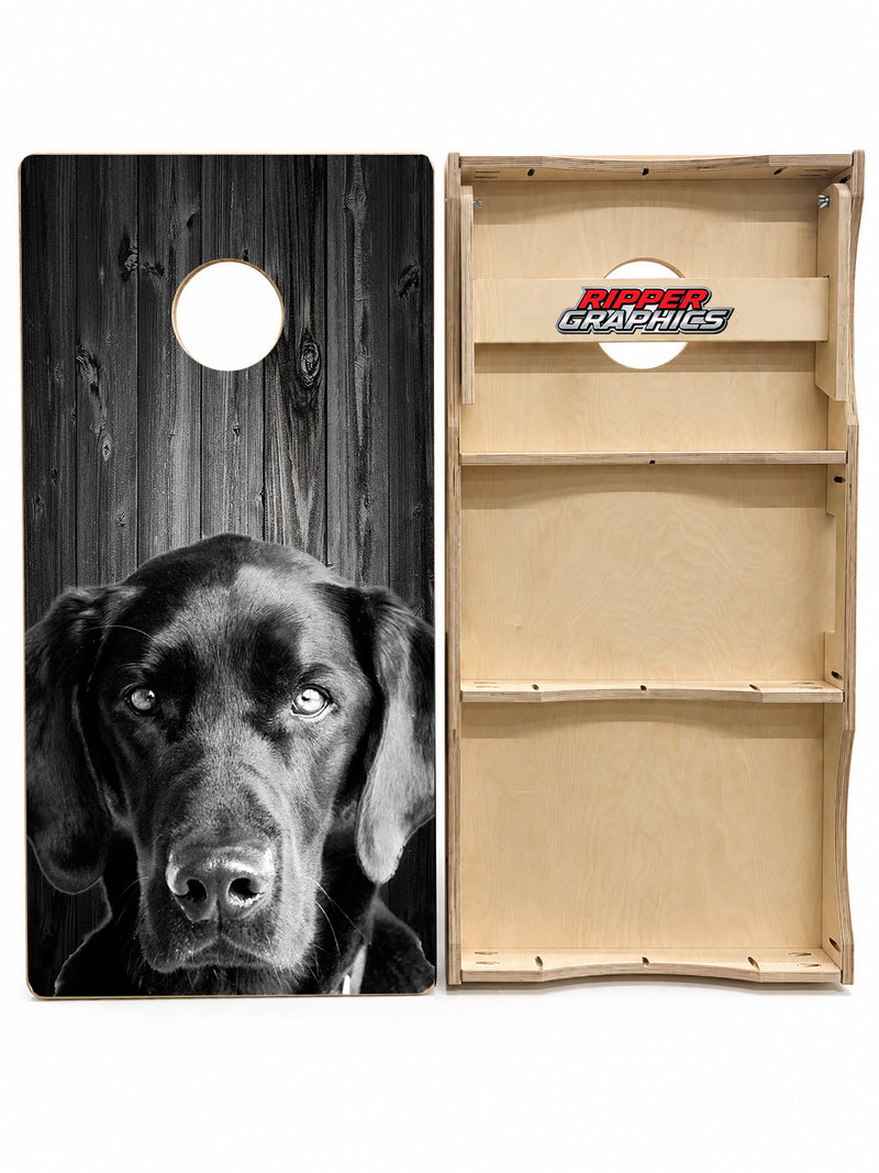 Man's Best Friend Black Lab Cornhole Design
