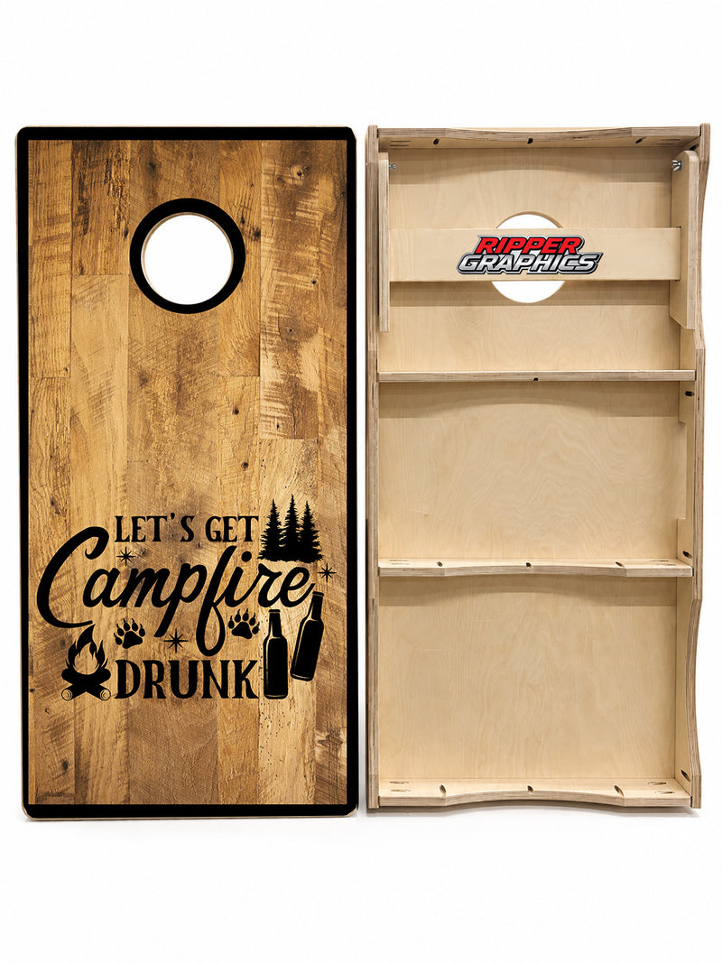 Camp Fire Drunk Cornhole Design