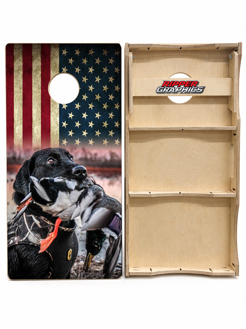 Duck Hunting Labrador Retriever Cornhole Design