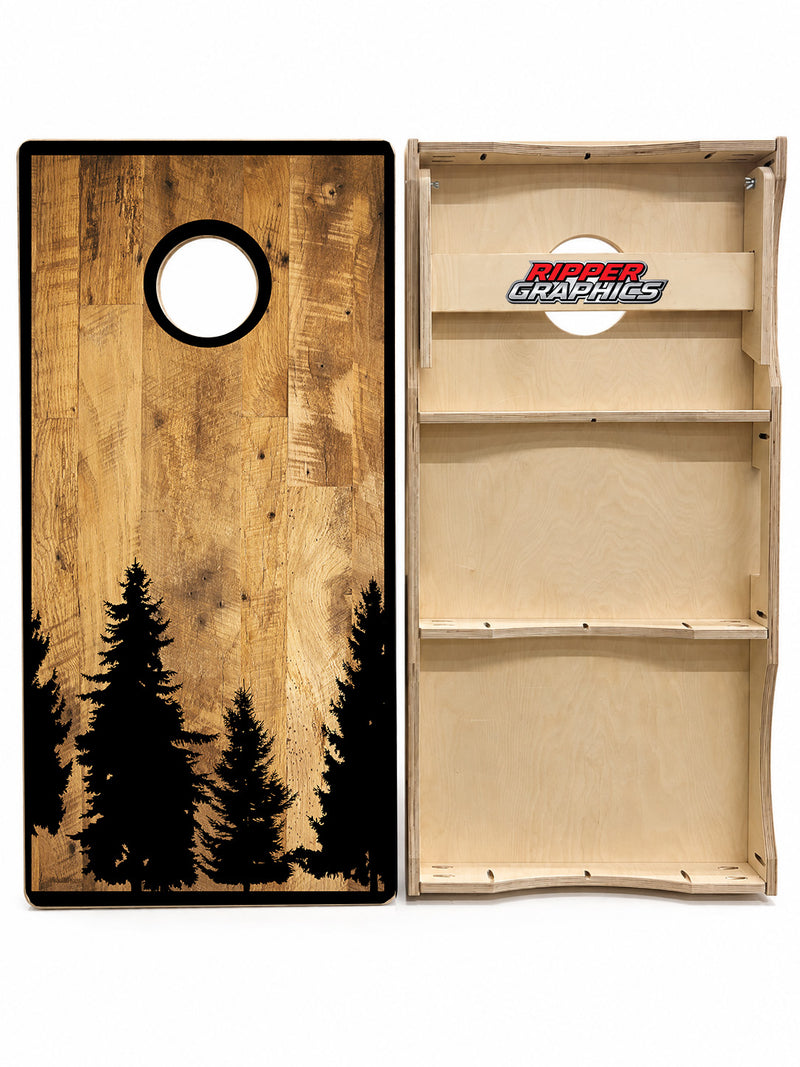 Pine Tree Forest Cornhole Design