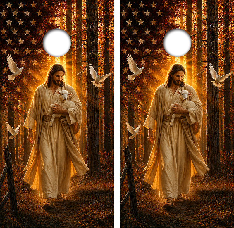 Jesus Lambs Cornhole Design