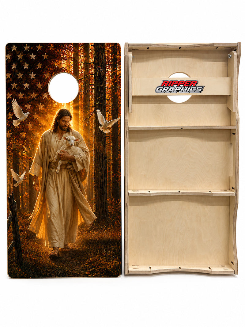 Jesus Lambs Cornhole Design
