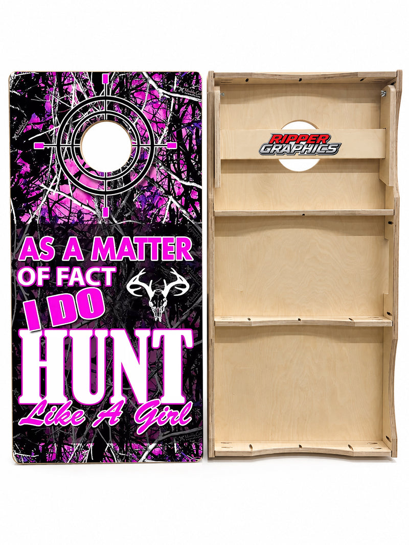 Hunt Like A Girl Cornhole Design