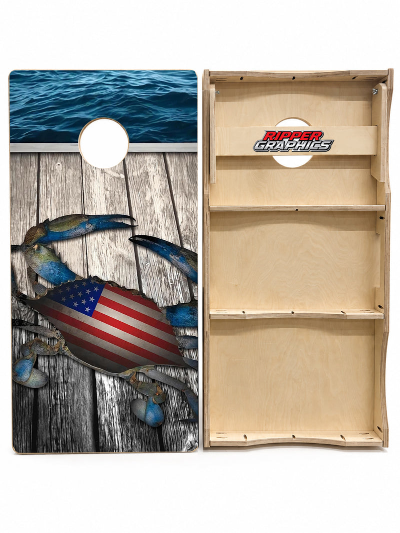 Maryland Crab Flags Cornhole Design