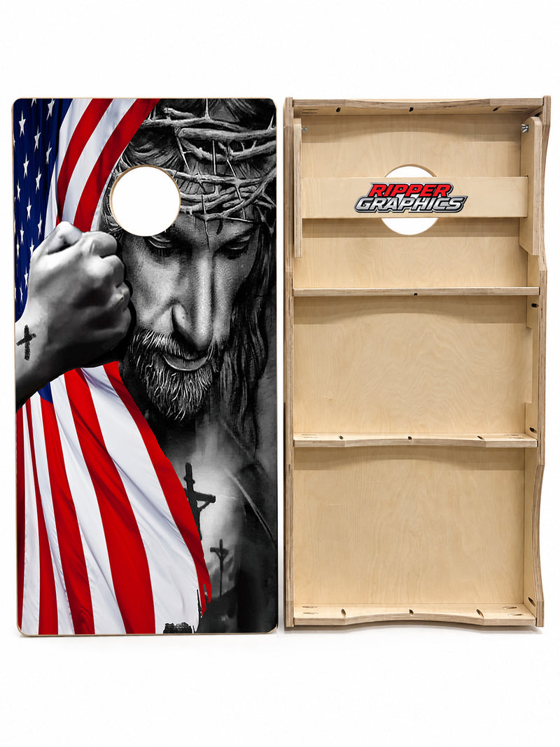 American Flag / Jesus Cornhole Design