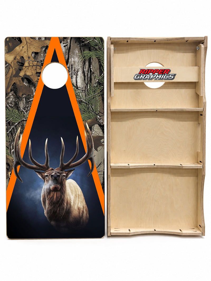 Bugling Bull Elk Cornhole Design