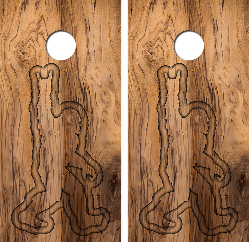 Sasquatch Routered Design Cornhole Design