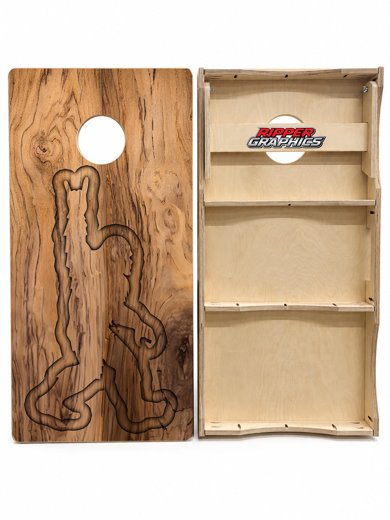 Sasquatch Routered Design Cornhole Design