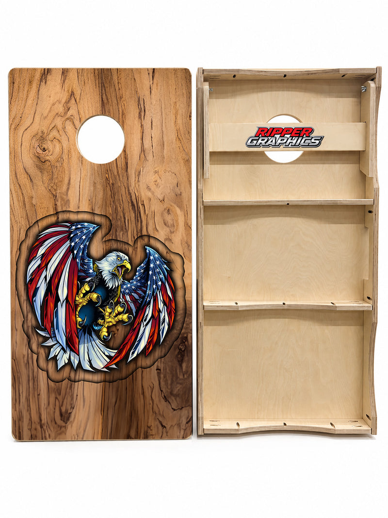 American Eagle Routered Design Cornhole Design