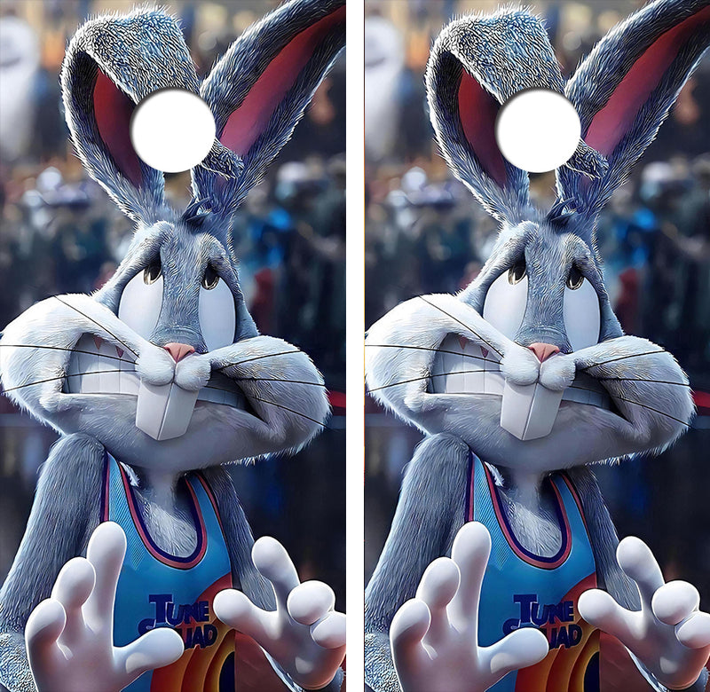 Close Call Rabbit Cornhole Design