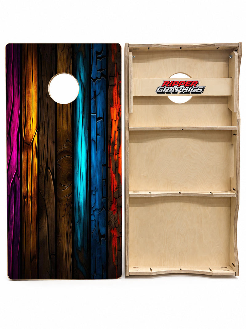 Colorful Wood Cornhole Design