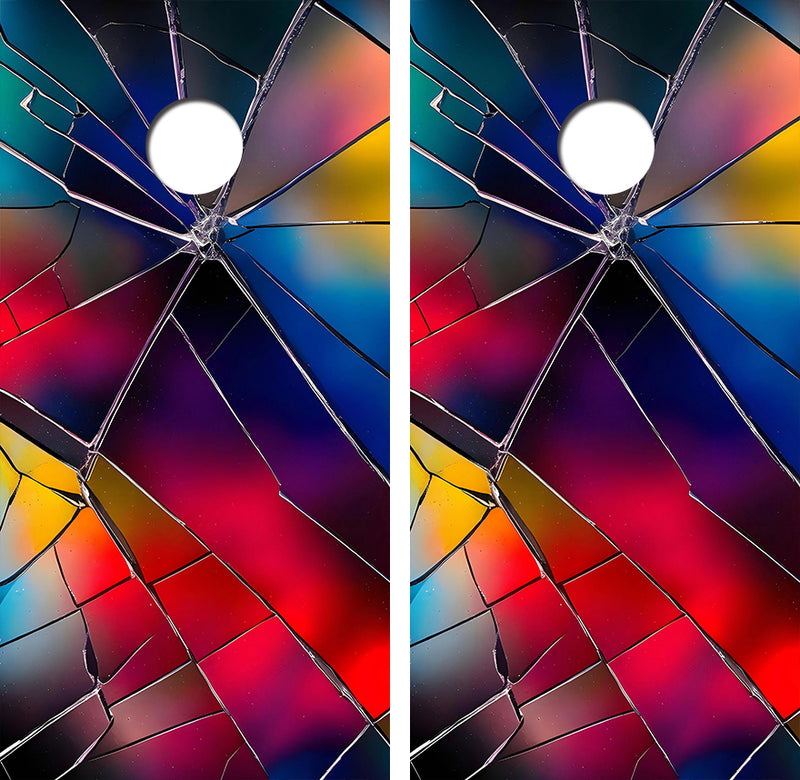 Broken Glass Cornhole Design
