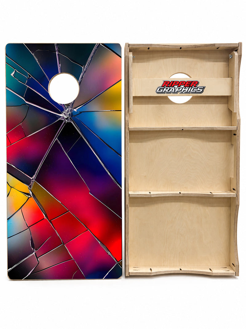 Broken Glass Cornhole Design