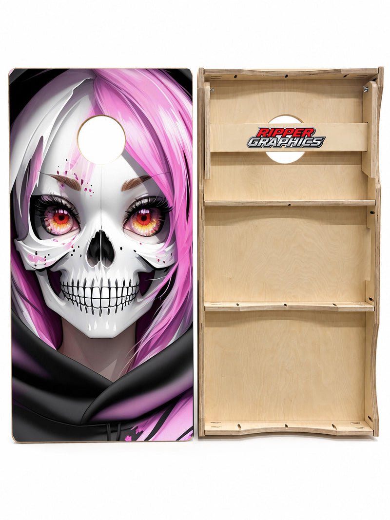 Candy Skull Girl Cornhole Design