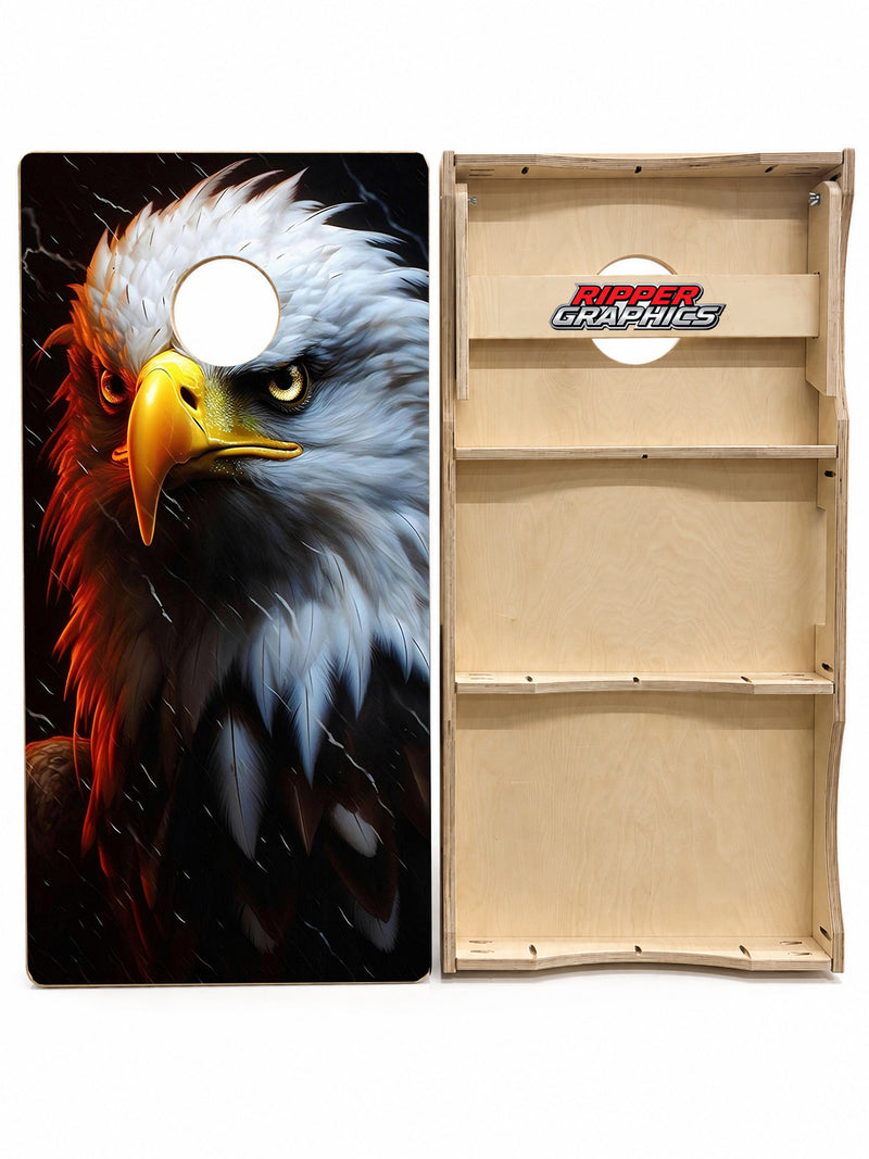 Angry American Bald Eagle Cornhole Design