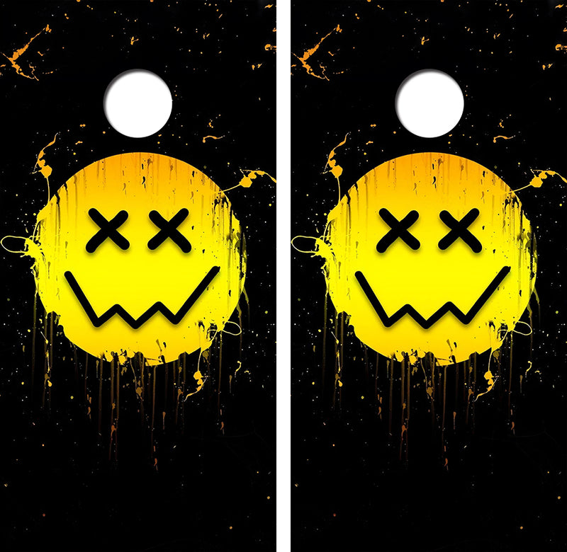 Crazy Happy Face Cornhole Design