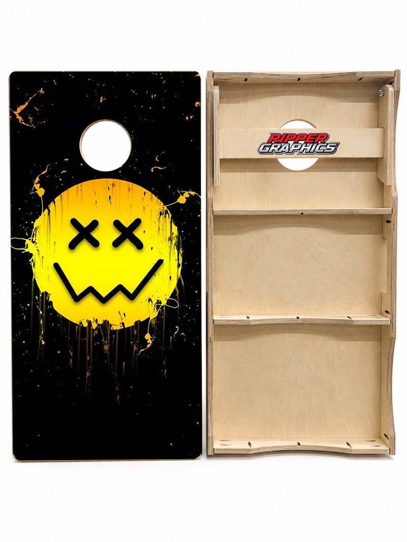 Crazy Happy Face Cornhole Design