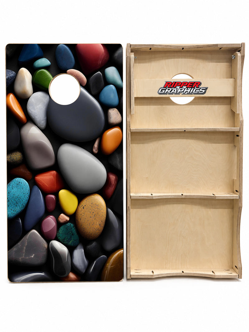 Colorful Rocks Cornhole Design