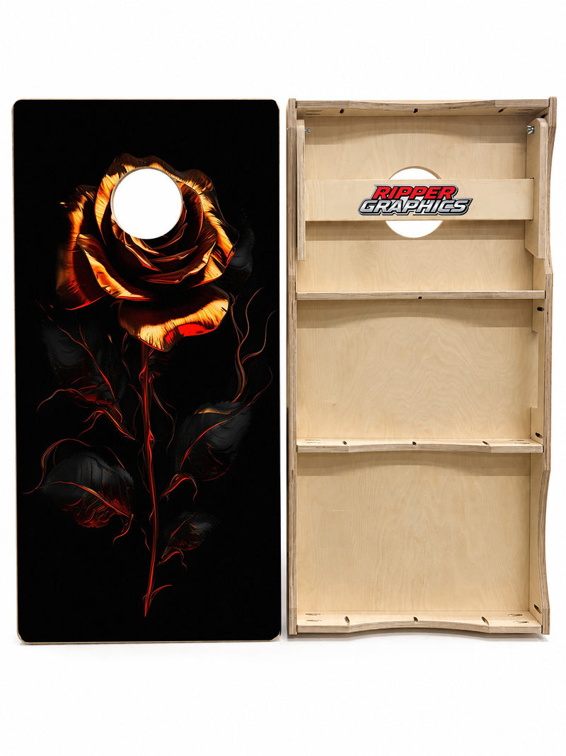 Copper Roses Cornhole Design