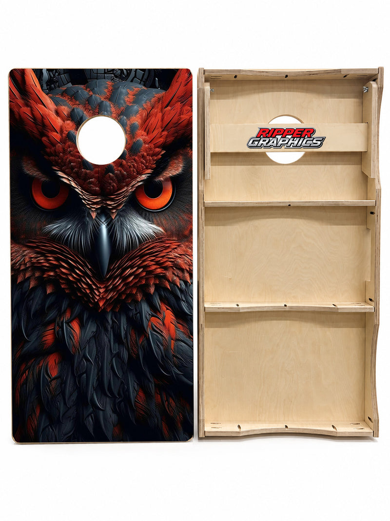 Wise Old Owl Cornhole Design