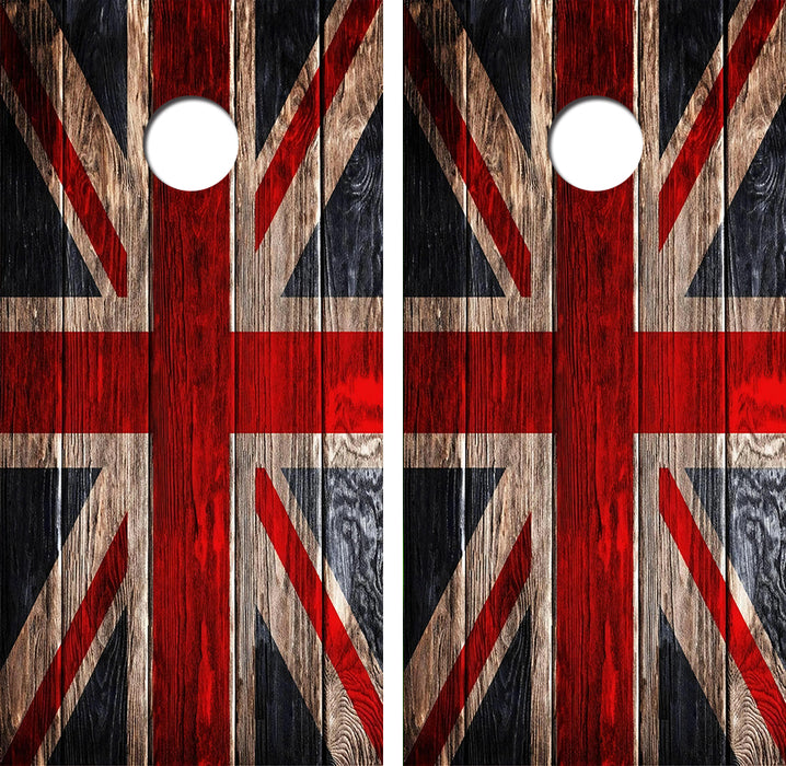 British Flag Cornhole Wood Board Skin Wrap