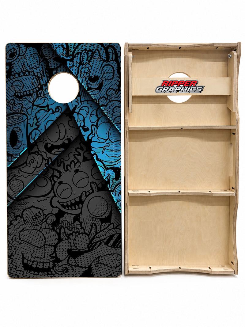 Cartoon Step Up Cornhole Design