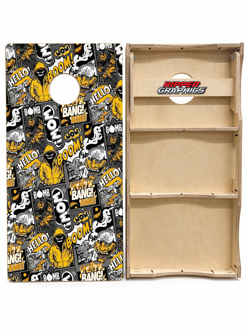 Boom Bang Wow Cornhole Design