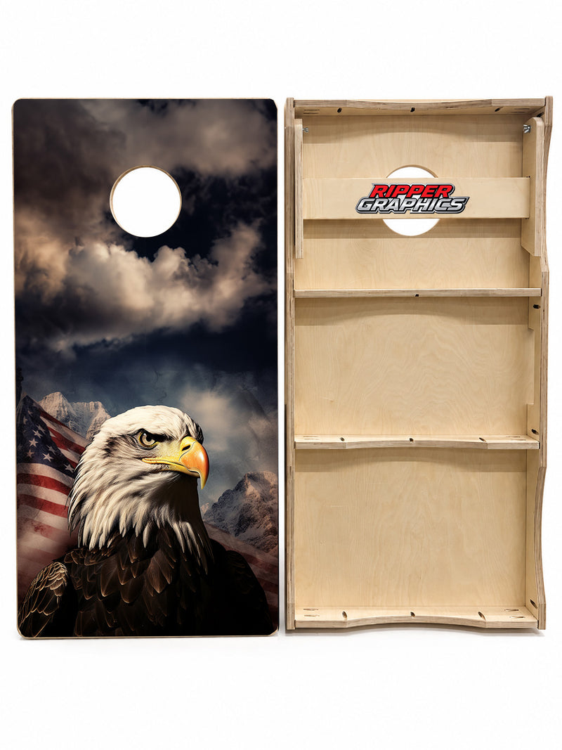 Bald Eagle American Flag Cornhole Design
