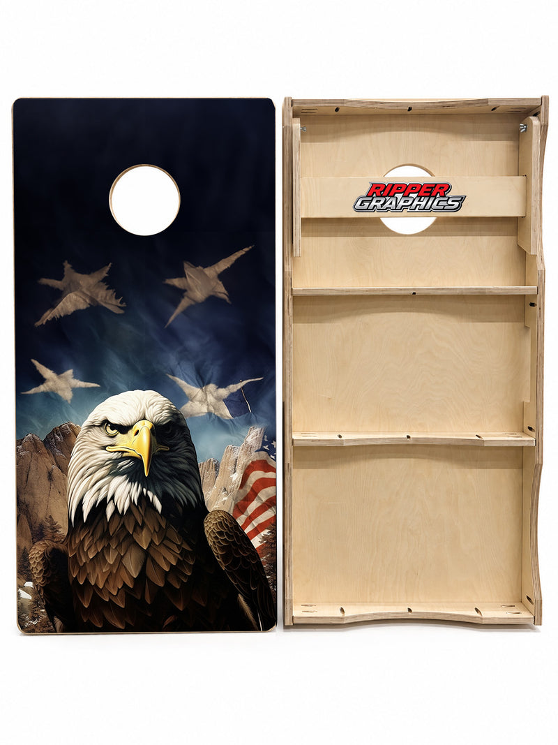Bald Eagle American Flag Cornhole Design