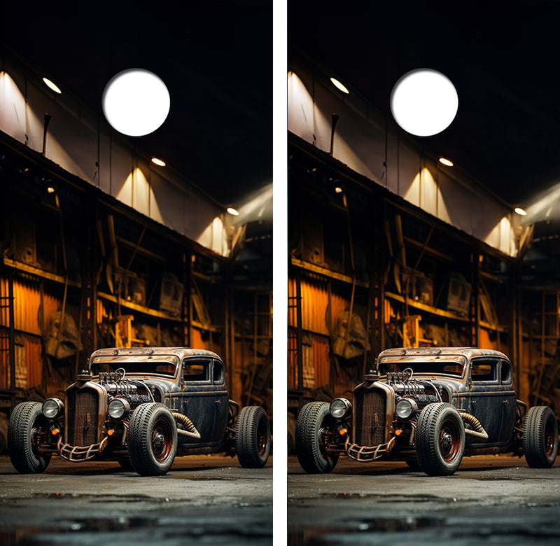 Industrial Rat Rod Cornhole Design