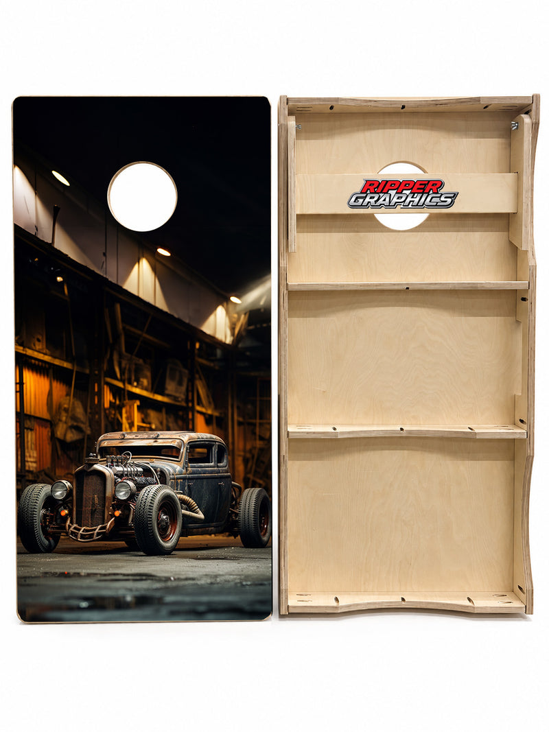Industrial Rat Rod Cornhole Design
