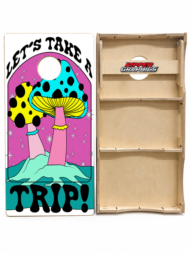 Let's Take A Trip Cornhole Design