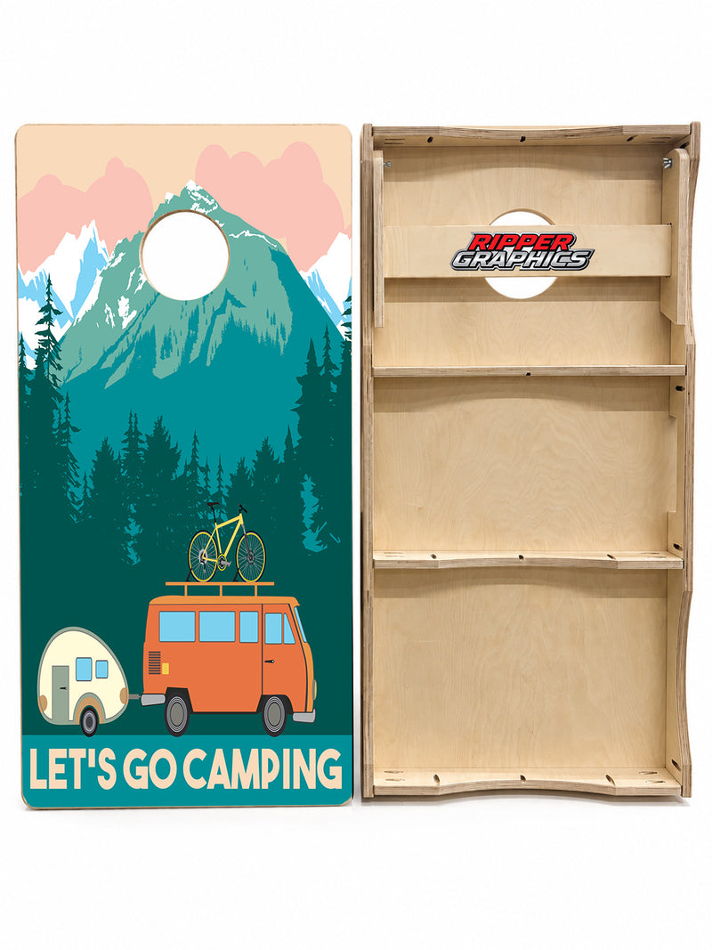 Let's Go Camping Cornhole Design