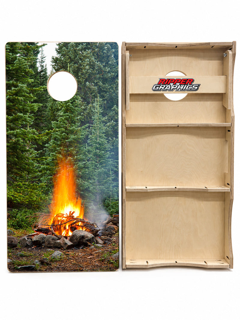 Camping Bonfire Cornhole Design
