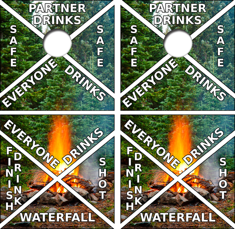 Camping Bonfire Drinking Game Cornhole Design