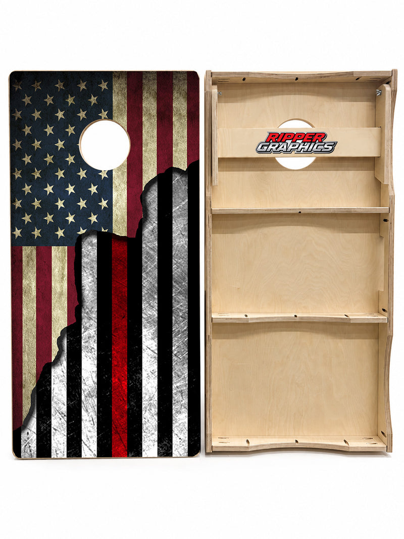 American / Red Lives Flag Cornhole Design