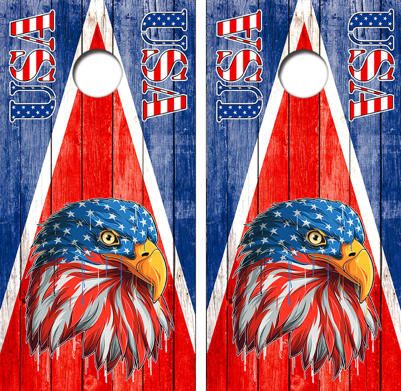 American Flag USA Eagle Cornhole Design