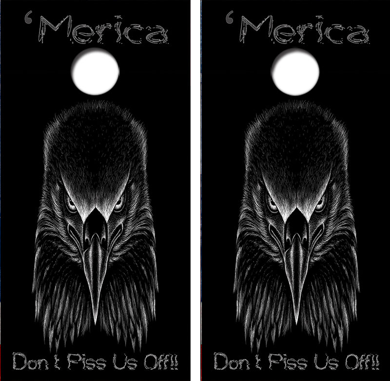 Merica Bald Eagle Cornhole Design