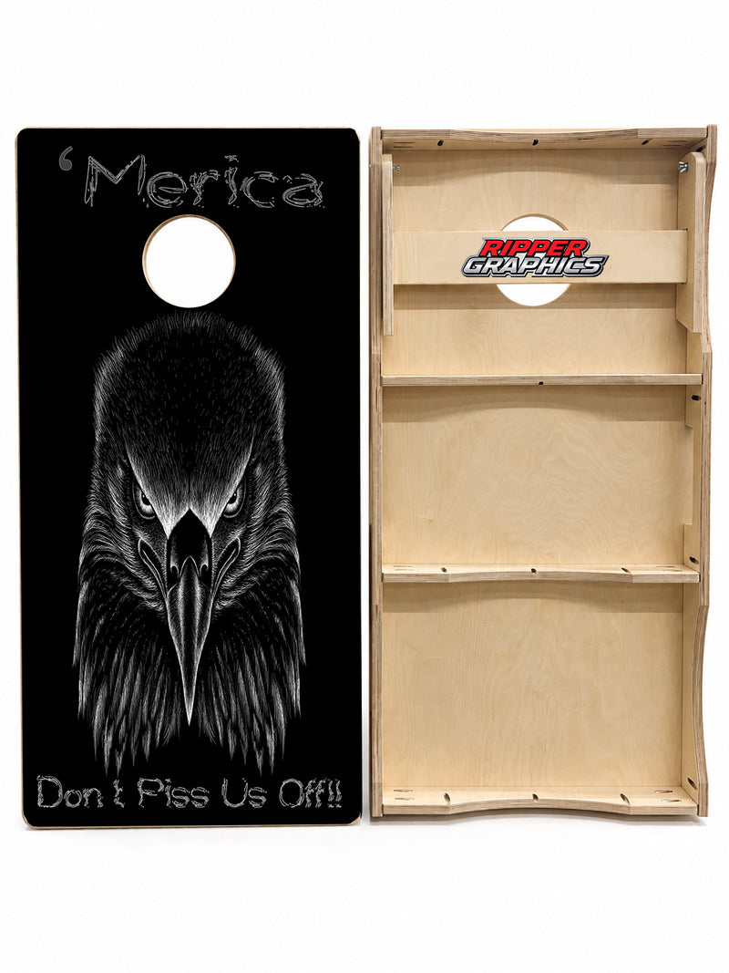 Merica Bald Eagle Cornhole Design